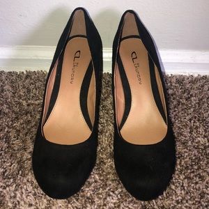 CL by Laundry Black Suede Wedges